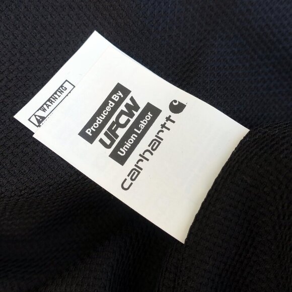 Carhartt Black Zip Work Wear Canvas Duck Jacket Hood J131 Thermal 2XL *Farm Logo - Picture 5 of 7